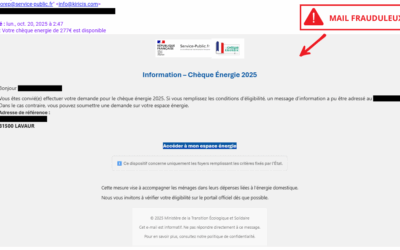 Arnaque au Chèque Énergie : soyez vigilants face aux e-mails frauduleux